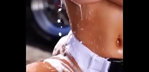  Lindsey Pelas Naked Car wash